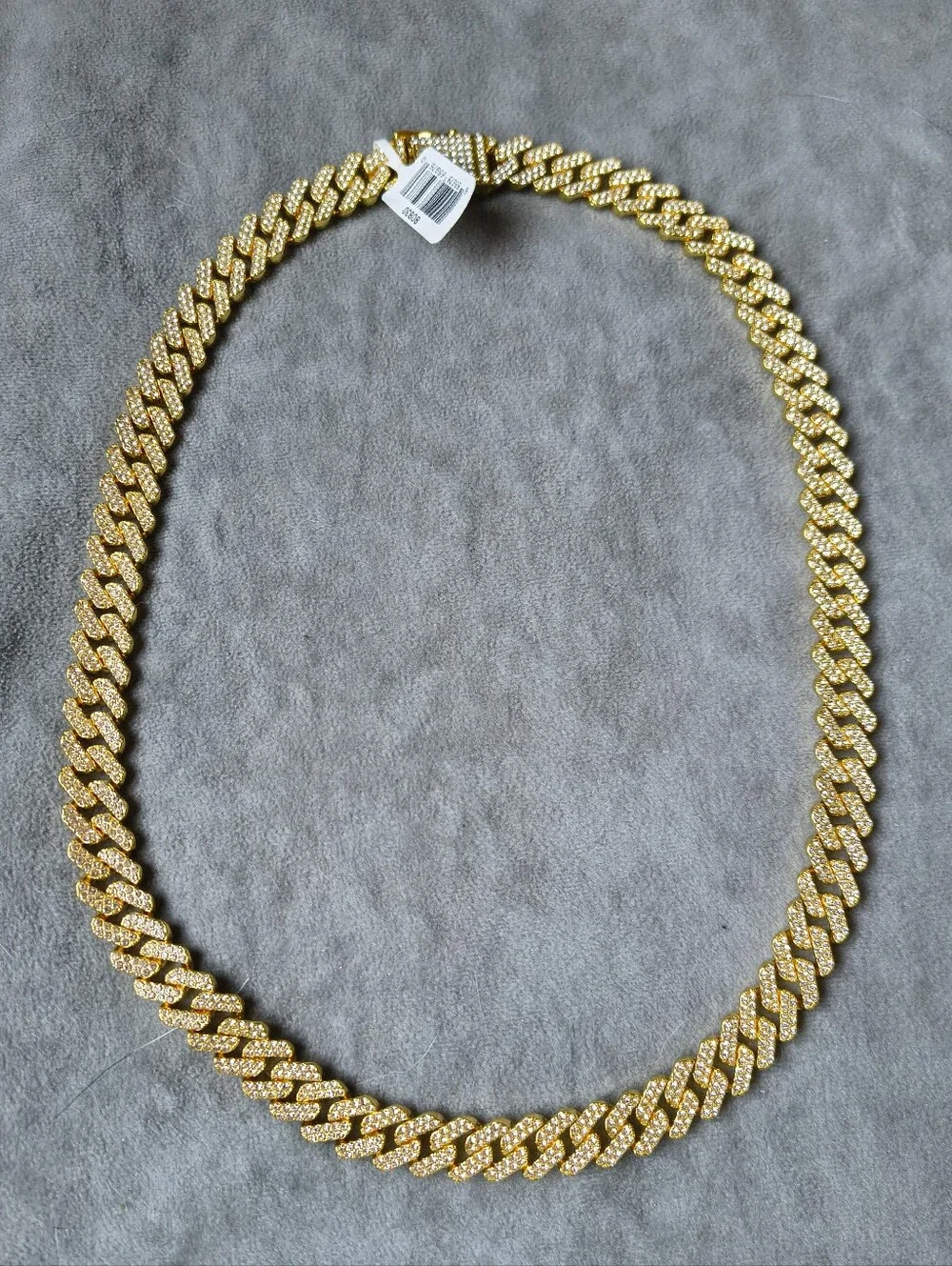 Invicta Elements Men's Iced out Cuban Chain Necklace, Gold (80830)